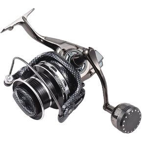 Lixada Fishing Reels Spinning Reel Long Casting Reel Snake Pattern 14+1 High Speed Gear Ratio Ultra Smooth for Saltwater/Freshwater Fishing Speed Ratio 4.1:1 Handle Interchangeable