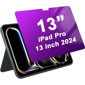 ipad Pro 13 Screen Protector Privacy 13-inch M4 (2024 Model, 7th Generation) Anti-Spy Tempered Glass, Anti-Scratch, Compatible with Apple pencil with Anti Blue Light Case Friendly Purple