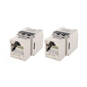 Cat5e Keystone Jack Toolless 2 Pack, Golded Plated Tool Free Ethernet Jack Easy Operation, Stable Transmission