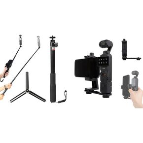 Phone Holder for DJI Osmo Pocket 3+37inch Selfie Stick Gimbal Extension Pole+Tripod Mount Kit fit