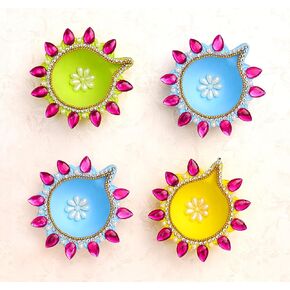 IndoTribe 12 قطعة ديوالي دياس للديكور ديكورات ديوالي للمنزل ديوالي أضواء ديوالي ديكور ديوالي ديا ديوالي شمعة ديوالي هدايا للأصدقاء الطين ديا لأضواء الشاي ديوالي الشموع ديوالي ديا in Kuwait