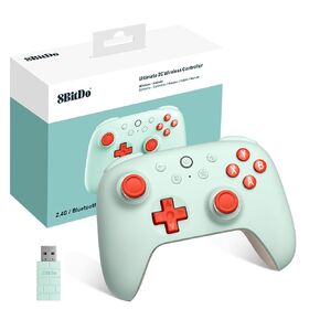RunSnail 8Bitdo Ultimate 2C Wireless Controller for Windows PC and Android, Gamepad with 1000Hz Polling Rate, Remappable L4/R4 Bumpers, Rumble Vibration and Turbo Function(Mint)