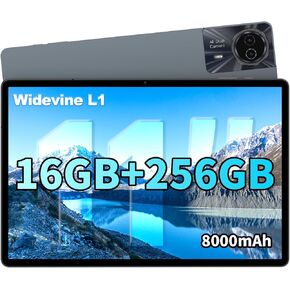 ODEA Tablet 11 Inch, S11 Android 14 Tablets with 256GB ROM, 1920x1200 FHD+, 8000mAh, 8 Core CPU T606, Widevine L1, 5G WiFi, 13MP+5MP, GPS