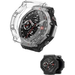 Case for Amazfit T-REX 3,NOUKAJU Smartwatch Cover TPU Material,Easy to Install,Drop-Proof,Soft,Protective Cover for T-REX 3(Clear)