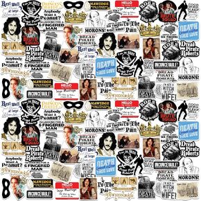Princess Bride 50ct Vinyl Deluxe Stickers Pack -Pack -Pack -Pack - محمول ، زجاجة ماء ، سكرابوكينغ ، قرص ، لوح التزلج ، داخلي/خارجي