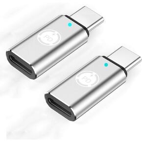 2Pack Lightning to USB C Adapter for iPhone15,PD Fast Charging Compatible with iPhone 15 Series/MacBook/Laptop/iPad/Samsung and More Type C Devices,Support Data Transmission,Compact & Portable -Grey