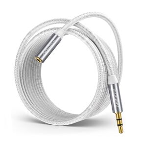 Headphone Extension Cable 15 FT, 3.5MM Male to Female Extension Cable- 1/8 Aux Audio Cord Jack Extender Nylon Braided for Smartphones, Tablets, Media Player