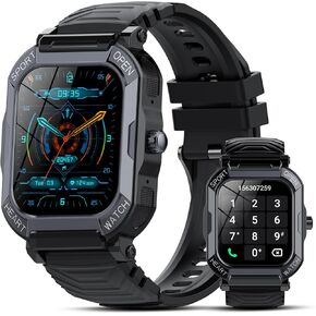 Smart Watch for Men Women (Answer/Make Call), 1.85" Fitness Watch, 113 Sports Modes Smartwatch with Heart Rate/Sleep Monitor, Pedometer, IP68 Waterproof, 2025 Activity Trackers for Android IOS, Black