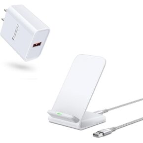 15W Pixel Fast Wireless Charger, Wireless Charging Stand for Google Pixel 9 Pro XL 8a 8 Pro 7a 7 Pro 6 Pro, Android Wireless Charger Stand with QC3.0 Adapter for Samsung Galaxy S24 S23 S22, iPhone 16