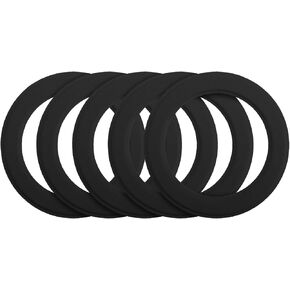 uxcell Magnetic Sticker Ring, 5Pcs Universal Magnetic Adapter Ring Leather Magnet Wireless Charging Conversion Kit for Mobile Phone Case Wireless Charger (Pink)