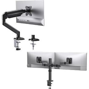 ErGear Single Monitor Arm for 13-34 inch Screens, Dual Monitor Stand, Heavy-Duty Monitor Mounts for 2 Monitors Up to 32"