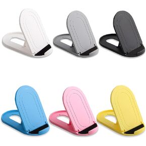 6-Color Foldable Phone Stand, Portable Foldable Phone Tablet Stand, Suitable for Mobile Phones and Tablets, Adjustable Universal Multi Angle Stand, Black, White, Pink, Yellow, Blue, Gray