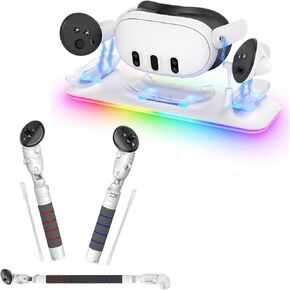YUANHOT Charging Dock for Meta Quest 3 with 4-in-1 Gorilla Tag Long Arms, VR Accessories Enhance Gaming Experience