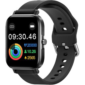 ANCwear Smart Watch for Men Women, Step Counter Watch with Heart/Sleep Tracking, 1.83" Display Fitness Tracker with 120+ Sports Modes, Compatible with Android iOS (Black)
