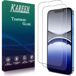 KAREEN 2 Pack Screen Protector for iPhone 16e 6.1-Inch Tempered Glass Film, Anti Scratch, Bubble Free, Case Friendly, Easy to Install