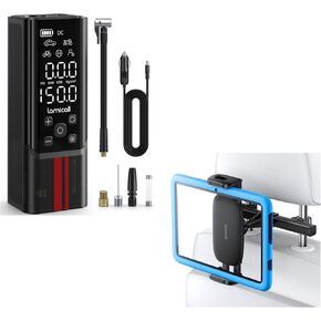 Lamicall Tire Inflator Portable Air Compressor and Car Headrest Tablet Holder