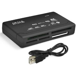 2 Pack CR-A 6-Slot All-in-One USB 2.0 Card Reader Writer Portable Plug Play Multi Card Reader/Writer Compatible with Most OS Memory Cards (not for Sony Memory Stick) Micro SD Cards,with USB Cable