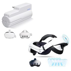 Fast 18W 5000mAh Battery Pack for Meta Quest 3 and 2,10000mAh Head Strap Battery Compatible with Meta Quest 3