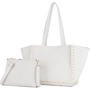 حمل حقيبة المحافظ الجلدية النباتية وحقائب اليد للنساء مقبض علوي حقيبة محفظة السيدات حقائب الكتف مجموعة 2 قطعة in Kuwait