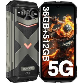 DOOGEE V MAX Plus Rugged Smartphone 5G,22000mAh 36GB+512GB Android 14 Rugged Phone,200MP+32MP+20MP Night Vision Rugged Cell Phone,6.58" FHD+120Hz IPS Screen,IP68/IP69K Waterproof Phone,NFC/OTG