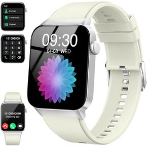 Smart Watch for Men Women, 1.85" Smartwatch (Answer/Make Call), IP68 Waterproof Fitness Tracker, 100+ Sport Modes, Heart Rate and Sleep Monitor, Pedometer, Smartwatches for Android iOS, Silver Violet