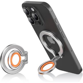 Magnetic Phone Ring Holder - Double Adjustable Gym Grip & Stand for iPhone12, 13, 14, 15, 16 | Removable Phone Grip for Ultimate Flexibility |Phones Other Than Apple Need to Work with Magnetic Cases.