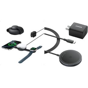 Anker MagSafe Compatible MagGo UFO 3-in-1 Charger, iPhone 16 Wireless Charger Station, Qi2 Certified 15W, Foldable Travel Charging Pad, for iPhone 15/14/13/12, AirPods, Apple Watch (Not a Power Bank)