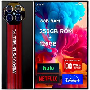 2025 Android 13 Tablet Pro,11 inch Display, 256GB+8GBRAM (+128GB MicroSD Card), Octa-Core Tablet with WiFi & 5G/LTE for Phone Calls & SMS Messaging, 8000mAh Battery (Black)