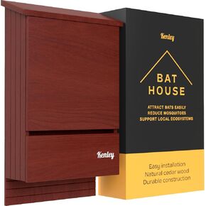 Kenley Bat House - Large Bat Box for Outside with Double Chamber - Handmade from Cedar Wood - Weather Resistant Bat Houses for Outdoors - Roosting Bat Boxes Designed to Attract Bats - Easy to Install