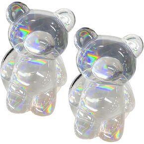 2Pcs Colorful Cute 3D Bear Shape Expandable Collapsible Mobile Phone Grip Stand Holder for Smartphone Tablet Cell Phone Stands Accessories