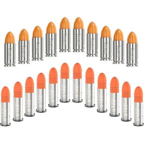 22LR/9MM Snap Caps Training Dummy Rounds Practice Safe Loading Firing Safety Practice Round Action Training Snap Caps (10 Pcs 9MM and 12 Pcs 22LR,Orange)