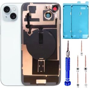 15 Plus Back Glass Replacement Kit with Plate & Flex Cable and All Parts, Green, 6.7 Inch for iPhone 15Plus Back Cover Glass, with Repair Tools (Green)