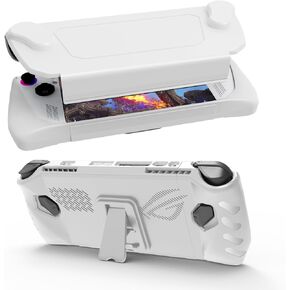 Upgraded Full Protective Case with Front Cover and Kickstand Compatible with ASUS ROG Ally 2023, Shock-Absorption, Non-Slip and Anti-Scratch Design Cover Protector (White)
