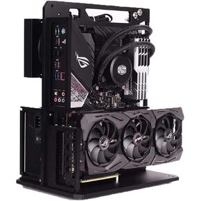PC Case Test Bench Computer Chassis Aluminum Open Air Compatible ATX MATX ITX Motherboard Computer Cooling Vertical Personalized Chassis Black