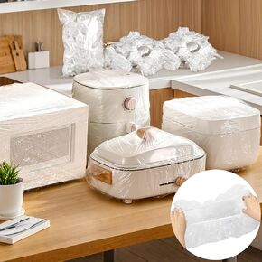 Kitchen Appliance Covers - 60 Pcs Dust Covers For Kitchen Appliances Clear Disposable Thickened Dust Cover With Elastic For Household Air Fryer Oven Rice Cookers Fan And Storage (S,M,L)