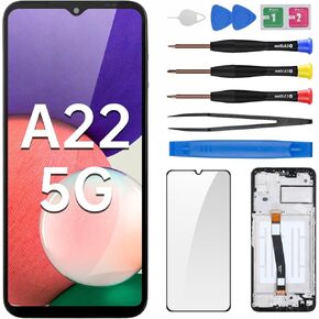for Samsung Galaxy A22 5G Screen Replacement with Frame LCD Display Touch Digitizer Full Assembly Fix Glass with Repair Tools Kit A226B A226BR