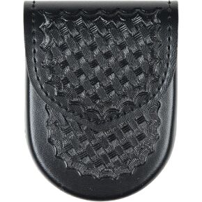 Safariland Bianchi 90H-4HS 90H Hand Cuff Case w/Flap (Standard Sized Hinged), Basket Weave Black w/Hidden Snap