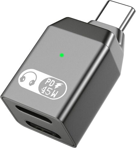 Moko USB C إلى محول صوت الصواعق ، 2-in-1 Lightning إلى محول USB C لسماعات الرأس مع 45W شحن سريع لسلسلة iPhone16/15 ، iPad Mini/Air/Pro ، المزيد من جهاز USB-C ، وليس لنقل البيانات ، أبيض in Kuwait