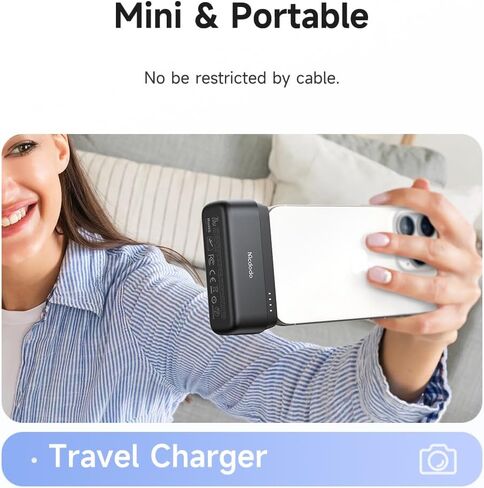 McDodo 5000mAh Portable Charger Power Bank [USB-C Connector] ، ​​20W PD Fast Charging Small Power Bank Mini & Lightweight Phone Charger Pack For iPhone 16 15 Pro/Promax/Plus (لـ USB-C) in Saudi Arabia