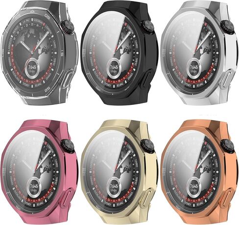 BabyValley Screen Protector Case Compatible for Huawei Watch GT5 Pro 46mm,Soft TPU Plated Flexible Overall Protective Replacment Accessories for Huawei Watch GT5 Pro 46mm Smartwatch (6corlors) in Kuwait