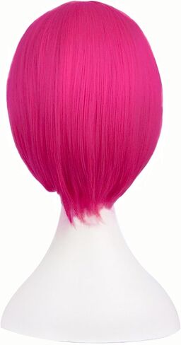 MapofBeauty 12 Inches/30cm Short Straight Cosplay Costume Wig Party Wig (Black) in Saudi Arabia
