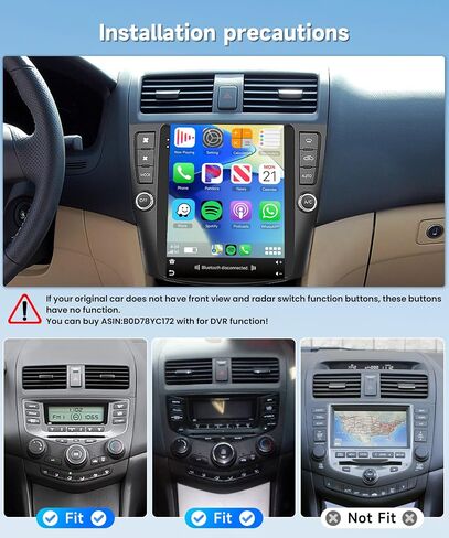 for Honda Accord 2003 2004 2005 2006 2007 Android Car Radio Stereo, Wireless Carplay Android Auto 9.7" Touch Screen Bluetooth Car Audio Receiver Support GPS WiFi Backup Camera FM/RDS HiFi SWC in Saudi Arabia