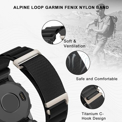 20mm Nylon Watch Band Compatible With Garmin Fenix 5S/6S/7S/8 43mm, Alpine Loop Sport Strap Replacement For Garmin Fenix 7S Pro/6S Pro/5S Plus/Epix Pro 42mm for Men Women in Saudi Arabia