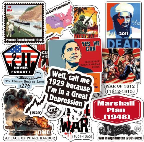 Ancient Rome History Stickers: 50pcs Decals for Laptops, Water Bottles, Scrapbooks, and Journals - Featuring Famous Figures, Iconic Quotes, and Landmarks - an Ideal Gift for History Lovers in Kuwait