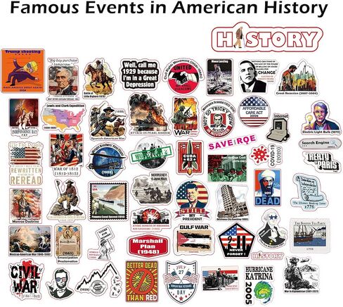 Ancient Rome History Stickers: 50pcs Decals for Laptops, Water Bottles, Scrapbooks, and Journals - Featuring Famous Figures, Iconic Quotes, and Landmarks - an Ideal Gift for History Lovers in Kuwait