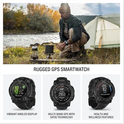 Garmin Instinct 3 AMOLED 45mm (Neo Tropic) Rugged Outdoor GPS Smartwatch Gift Box Bundle - Metal Reinforced Bezel, Built-in Flashlight with PlayBetter HD Screen Protectors, Wall Adapter & Case in Saudi Arabia