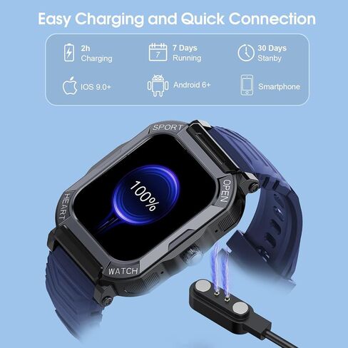 Smart Watch for Men Women (Answer/Make Call), 1.85" Fitness Watch, 113 Sports Modes Smartwatch with Heart Rate/Sleep Monitor, Pedometer, IP68 Waterproof, 2025 Activity Trackers for Android IOS, Black in Saudi Arabia