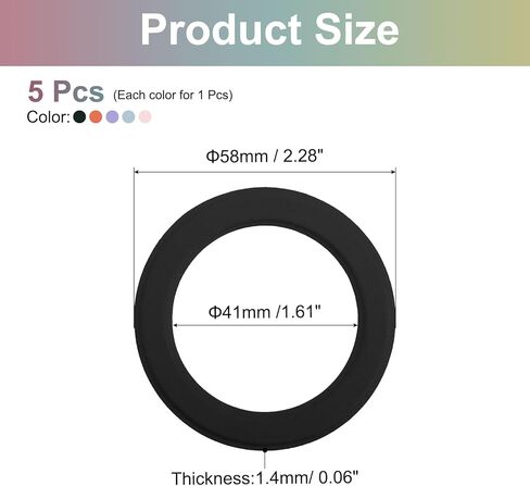 حلقة ملصقات مغناطيسية Uxcell ، 5pcs محول مغناطيسي عالمي حلقة جلدية مغناطيس مجموعة الشحن اللاسلكي لشاحن الهاتف المحمول الشاحن اللاسلكي (الوردي) in Kuwait