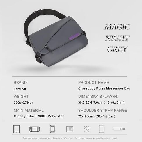 حقيبة كروس بمحفظة للتنقل، مقاومة للماء، 12 × 8 × 3 بوصة (شامبانيا) in Kuwait