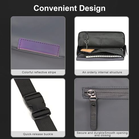 حقيبة كروس بمحفظة للتنقل، مقاومة للماء، 12 × 8 × 3 بوصة (شامبانيا) in Kuwait